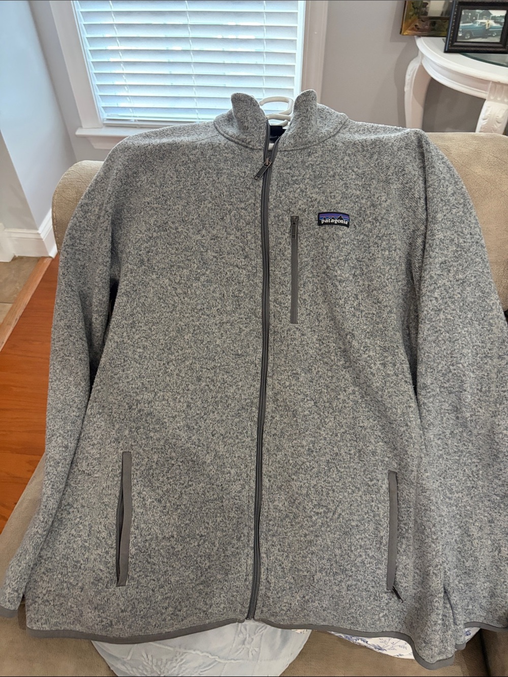 Patagonia Gray Full-Zip Teddy Fleece Jacket